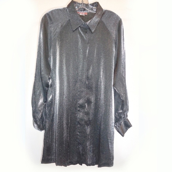 Plus size iridescent silver tunic- generous size - Picture 2 of 3